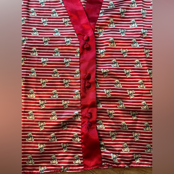 Vintage Stripped Teddy Bear Button Up Pajama Top. - Picture 4 of 7